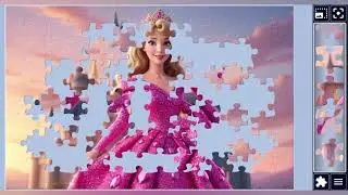 Princessin pink Glitter Gown at Fairy-Tale Castle👑🎀🚀🏰✨️🪄//jigsaw puzzles journey🧩//Fun puzzles Art//