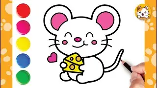 How to Draw a Cute Mouse Easy | Step By Step Mouse Drawing For Kids