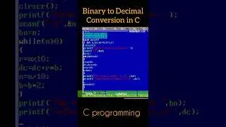 Binary to Decimal conversion in C programming #viral #shorts #cprogramming #programminglanguages
