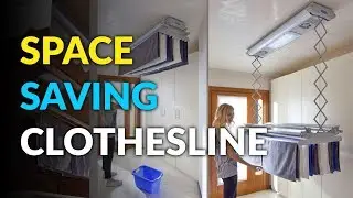Electric Clothesline Raises Drying Clothes To Save Space