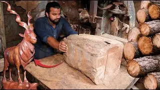 Incredible:  A Talented Sculptor shows how he makes an amazing Screw-Horn (Markhor)