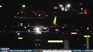 Spirit Airlines Night Takeoff Runway 33L Boston Logan Airport