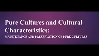 Maintenance and Preservation of Pure Culture