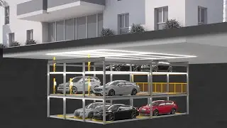 Chain Puzzle Mechanical Parking System Animation