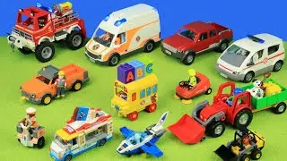 Klinik, Krankenwagen, Eiswagen, Kehrmaschine, Flugzeug, Playmobil, Lego, Spielzeug für Kinder