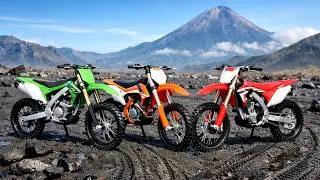 Diecast Off-Road Drama! Honda CRF 450 vs Kawasaki KX 450 vs KTM 450 SX-F Ride Through Volcanic Sands