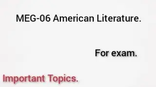 MEG-06 American Literature, important topics.