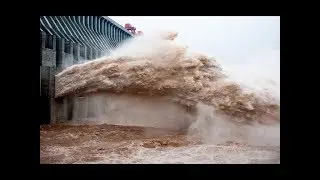 Emergency water discharge from the Dam in Rainy Season