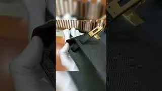 全手工蜡线手缝Epsom皮Mini kelly二代-黑色拼午夜蓝内拼石榴红金扣#愛馬仕#hermes#高仿包包