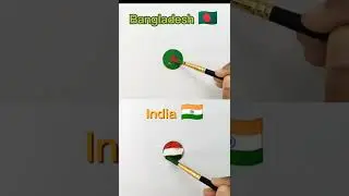 Bangladesh vs India flag art on coin challenge #shorts