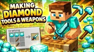 MAKING DIAMOND WEAPONS AND TOOLS IN MINECRAFT @TechnoGamerzOfficial