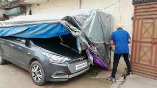 Folding car cover for outside