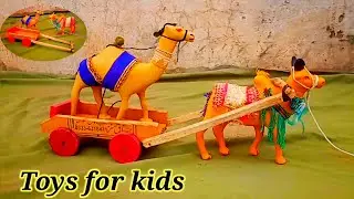 Toys baill gari making|Camel lodings idea for kids/Wood Camel Cart|Legend Clay Craft|Camel Toys,OX
