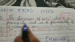 The dimensions of (&mu;&epsilon;) &minus;1 where &epsilon; is permittivity and &mu; is permeability of a medium are