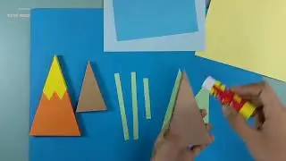 How to make mountain wall art  Easy Mountain paper Wall Art  Easy wall decor with paper_R