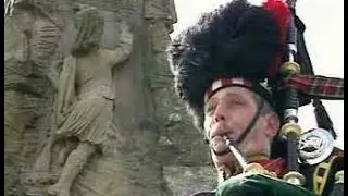 Bagpipes Music By Black Watch Monument In Aberfeldy On History Visit To Highland Perthshire Scotland
