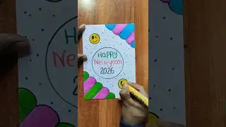 Card On Happy New Year 2026 / New Year Card Making #shorts #newyear