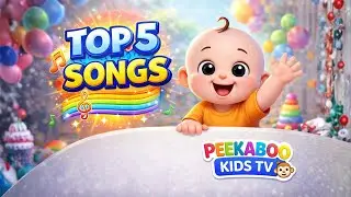 TOP 5 Kids Songs 🎶 | Baa Baa Black Sheep, ABC Phonics & More! | Peekaboo Kids TV #songs