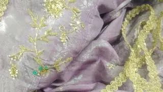new hand work beautiful purple 💜 2 colour ki Les lagai hai or full stitch karte hue 💯