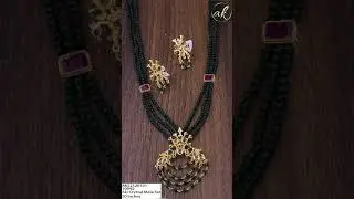 #Matte Necklace #multicolour #beadschain #onegramgold #temple jewellery #Chain #pearl 9515199760