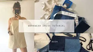 How to Sew a Workwear Dress | Easy 2 Hour Sewing Pattern: Upcycle Jeans or Jacket With topstitching