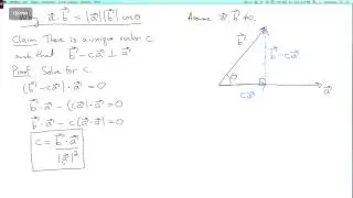 Multivariable calculus 1.3.4: The geometric interpretation of dot product