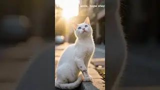 The White Cat Who Waited. #catshorts #cat #kitten #cats #usa