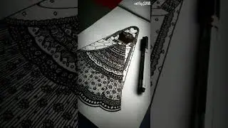 |Beautiful bride mandala art🌸✨|#mandala #subscribetomychannel #youtube #shorts  #lehnga #ytshorts
