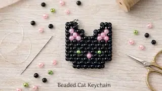 Cat Made Of Beads. Tutorial. #cat #beads #video #diy