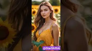 Sun-Kissed Elegance: Alluring Model in a Vibrant Sunflower Field | Cinematic Portrait #ai #girl