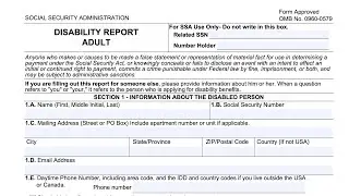 Form SSA 3368 walkthrough (Disability Report - Adult)