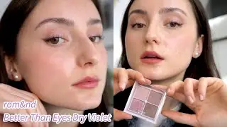 BEST COOL TONED PALETTE! ROMAND Better Than Eyes Dry Violet Review + Dry Rose Comparison 💜