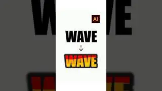 Text Transformation in Adobe Illustrator | WAVE Effect Design #illustrator #shorts