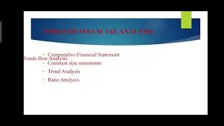 Tools & Techniques Of Financial Analysis