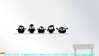 32853702941 Lovely Five Birdies Wall Sticker Kids Rooms Living Room Background Dec