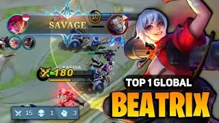 PERFECT SAVAGE! Goldlane Beatrix [ Top 1 Global Beatrix Best Build ] By Karina -Mobile Legends