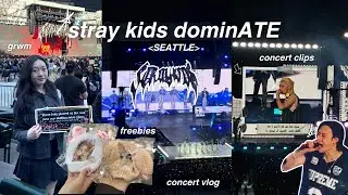 straykids dominATE concert vlog! ⭐️ // grwm w/ roomie, freebies, friends, concert clips