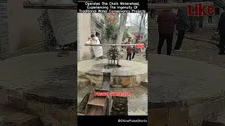 Old Tech, Big Impact: Chain Waterwheel in Action 💧⚙️ #ancienttech #waterengineering