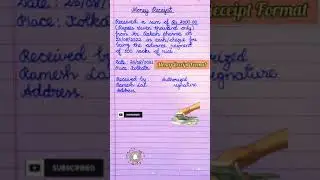 How to write money receipt| Money Receipt format| cursive writing✍️ practice