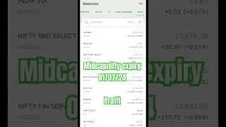midcapnifty expiry Profit /01/07/24/ #optionselling #midcapnifty