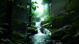 Peaceful waterfall in the Rainforest #asmr #4kambience #relax #peace