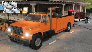 FS19 - TRANSPORTING old tractor w/ Ford F800 - SERVICE TRUCK mod for Farming Simulator 2019 Roleplay