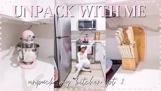 Unpack With me! Pink Kitchen Organization & Tour 2023