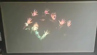 Testing crystal rear projection material in daylight getting ready for Halloween