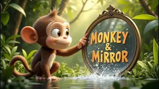 नटखट बंदर और आईना | Monkey & Mirror Song | Jungle Poem & Animal Nursery Rhyme for Kids