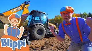 Blippi Learns About Diggers & Construction Vehicles! | Educational Videos For Kids