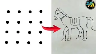 How To Draw Horse Drawing With Dots 4&times;4 || horse drawing step by step |how to draw a horse with dots