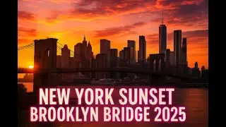 NEW YORK SUNSET BROOKLYN BRIDGE, 4K