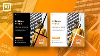 Social Media Banner Design  Fashion sales  Illustrator Tutorial