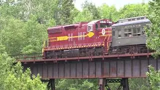 D&NE #28 + DM&IR #193 Across the Bridge at Little Sucker River